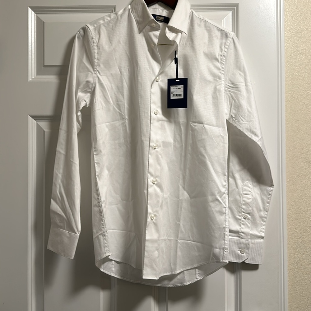 Cavalli Class Mens White Slim Fit Dress Shirt NEW NWT 15 - Picture 4 of 7
